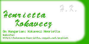 henrietta kokavecz business card